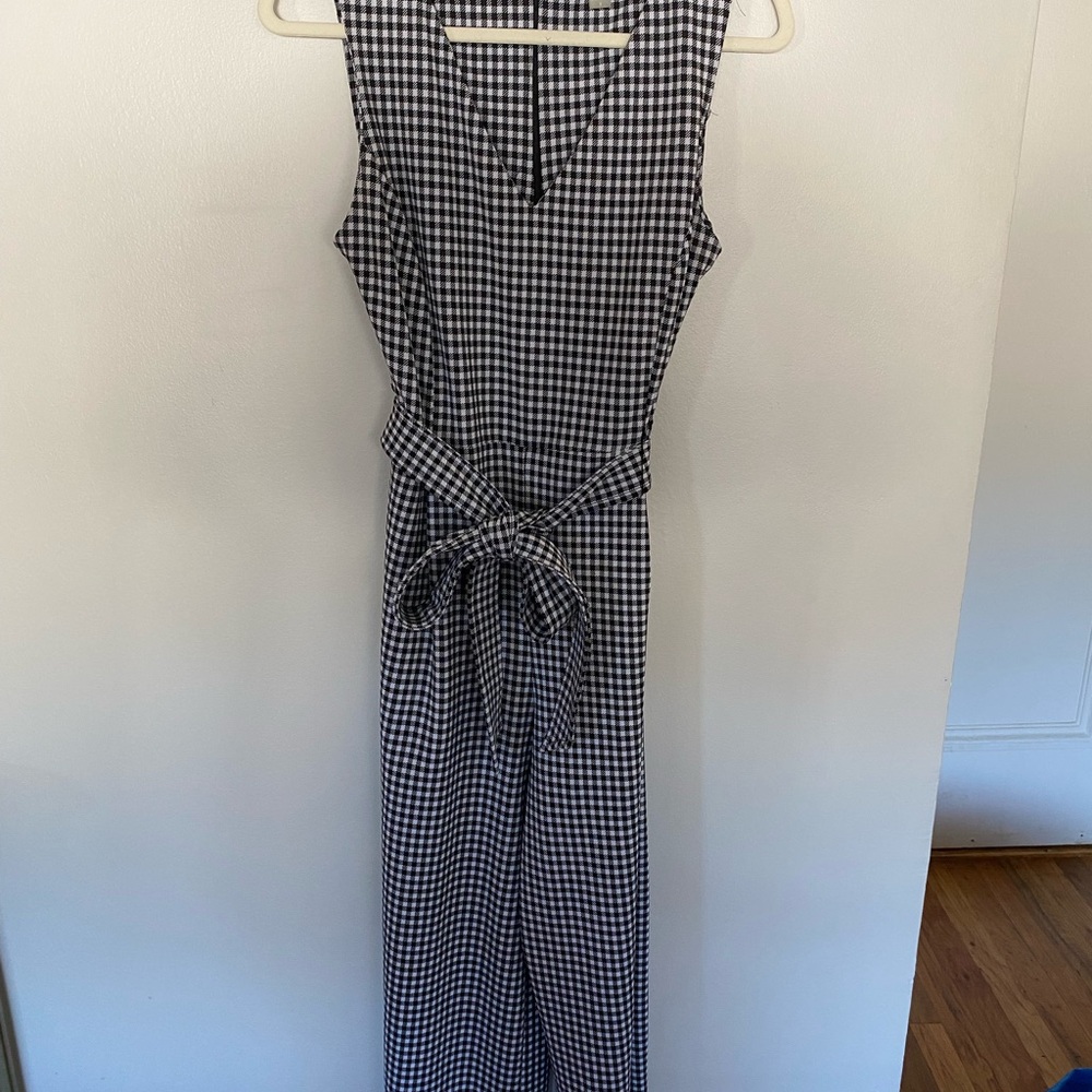 Calvin Klein Houndstooth Belted Jumpsuit